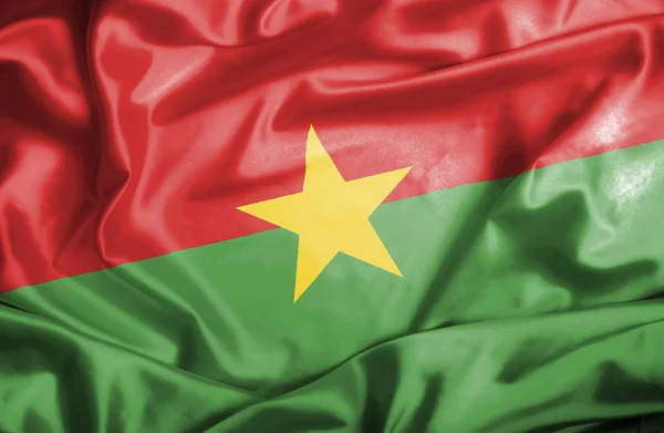 Burkina Faso bayrak sallıyor — Stok fotoğraf