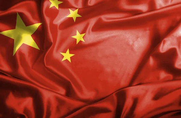 Čína vlající vlajka — Stock fotografie