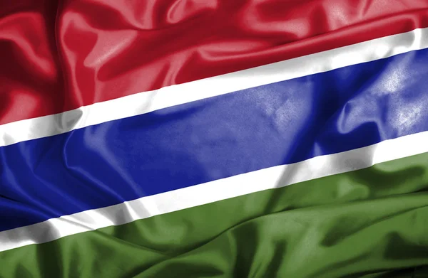 Gambia ondeando bandera — Foto de Stock