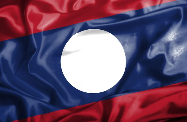 Laos dalgalanan bayrak — Stok fotoğraf