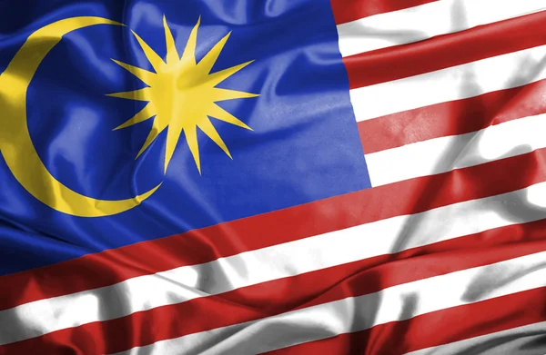 Malezya dalgalanan bayrak — Stok fotoğraf