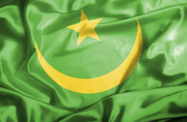 Μαυριτανία σημαία κυματίζει — Φωτογραφία Αρχείου