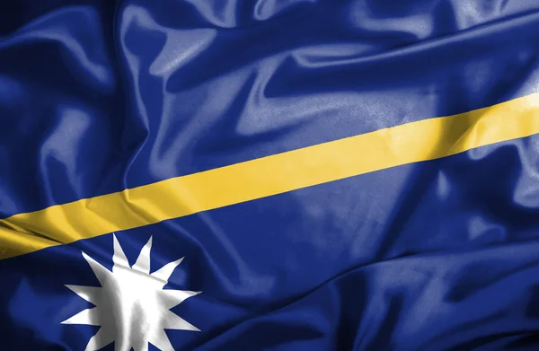 Nauru ondeando bandera — Foto de Stock