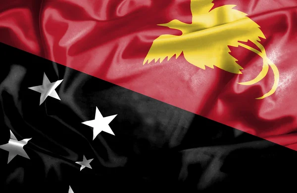 Papua New Guinea waving flag — Stock Photo, Image