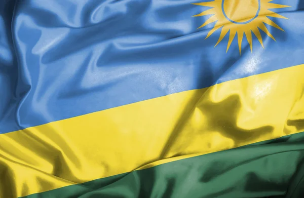 Wapperende vlag van Rwanda — Stockfoto