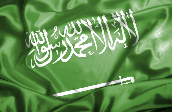 Arabia Saudita ondeando bandera — Foto de Stock