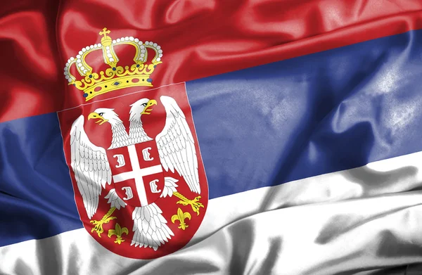 Serbia ondeando bandera —  Fotos de Stock