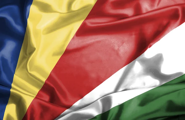 Seychellen schwenken Flagge — Stockfoto