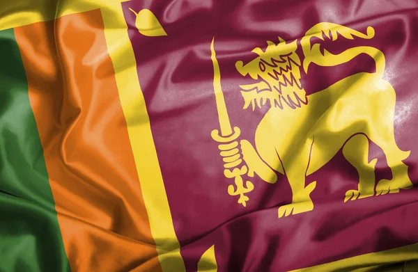 Sri lanka viftande flagga — Stockfoto