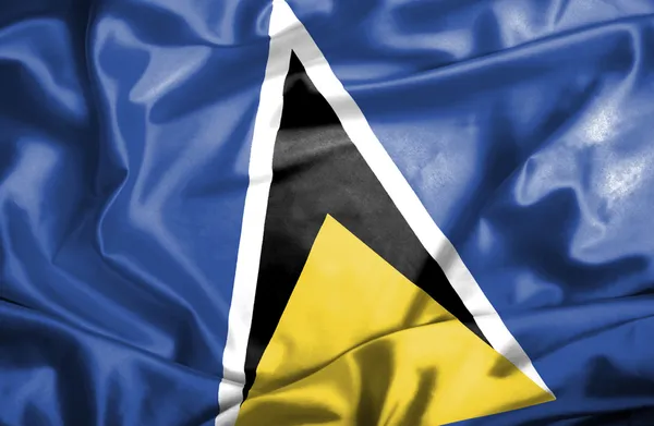 St lucia viftande flagga — Stockfoto