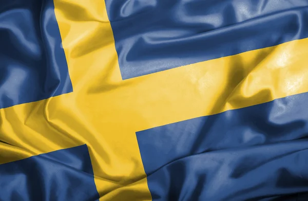 Schweden schwenken Flagge — Stockfoto