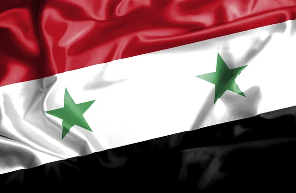 Suriah melambaikan bendera — Stok Foto