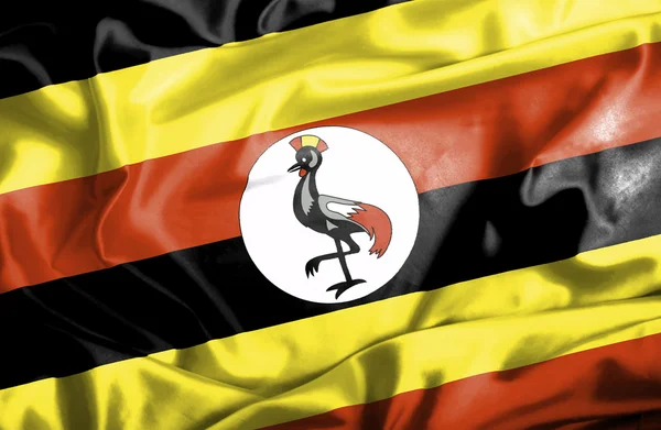 Uganda waving flag — Stock Photo, Image