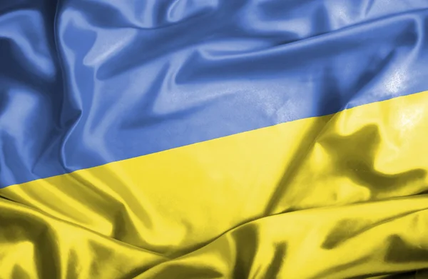 Ucrânia acenando bandeira — Fotografia de Stock