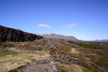Thingvellir Milli Parkı İzlanda inci orada ünlü bir alanda