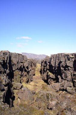 Thingvellir Milli Parkı İzlanda inci orada ünlü bir alanda