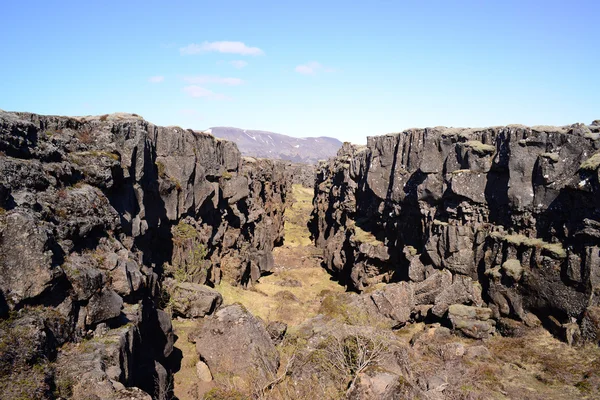 Thingvellir National Park uma área famosa na Islândia bem sobre th — Fotografia de Stock