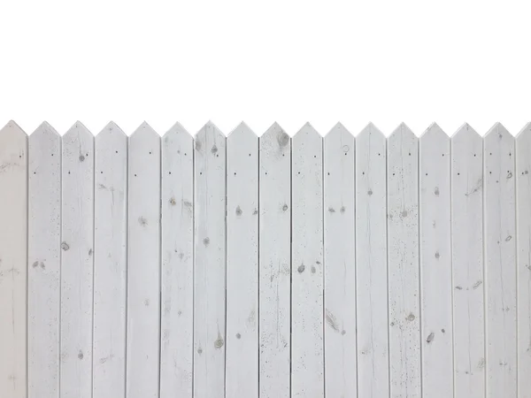 White wooden fence isolated on white background with copy space — Stock Photo, Image