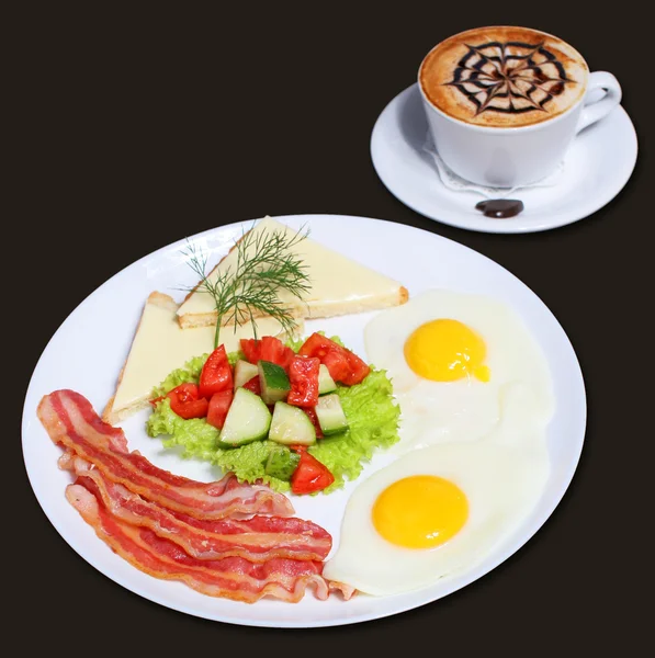 Бекон и яйца на завтрак Стоковое Фото