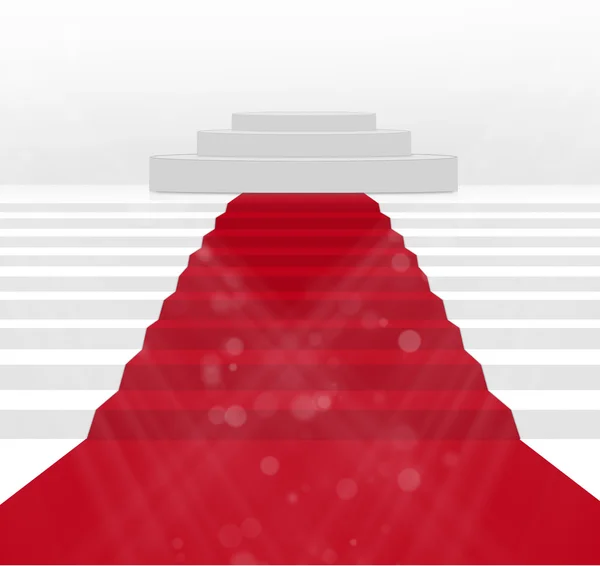 Trap bedekt met red carpet — Stockfoto