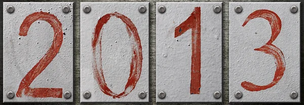 "2013" number on metal background — Stock Photo, Image