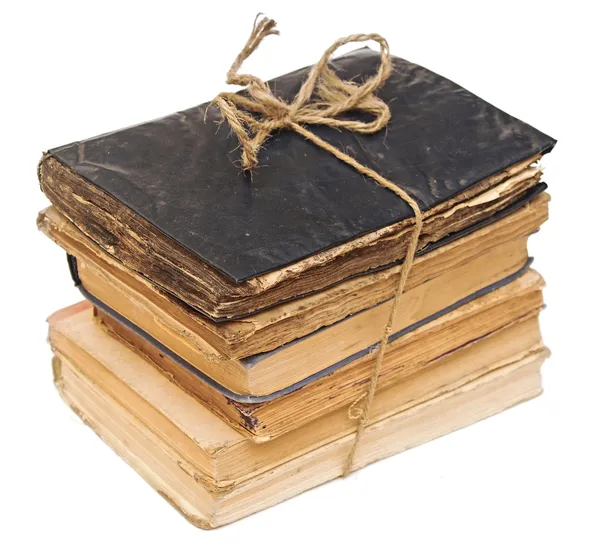 Stack old books on white background. — Stock Photo, Image