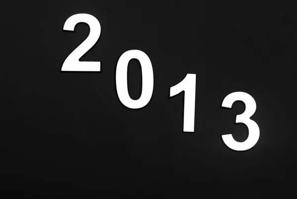 Dígito 2013 sobre fondo negro — Foto de Stock