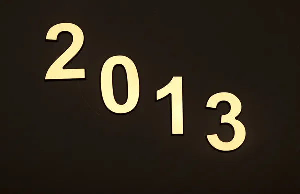 Dígito 2013 sobre fondo negro — Foto de Stock