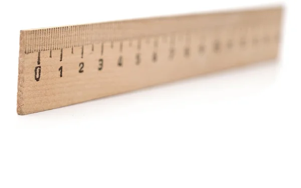 Wood ruler isolated over a white background — Stock Photo, Image