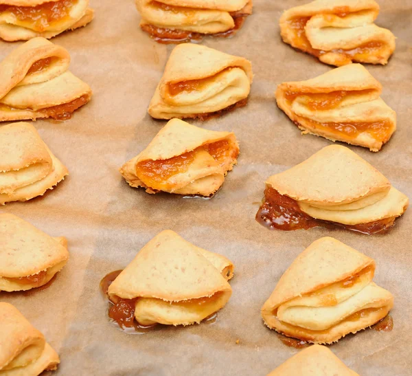 Huisgemaakte kwark cookies met apple jam — Stockfoto
