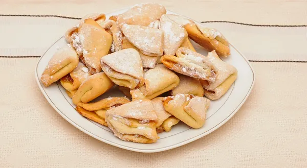 Σπιτικό τυρί cottage μπισκότα με μαρμελάδα μήλο — Φωτογραφία Αρχείου