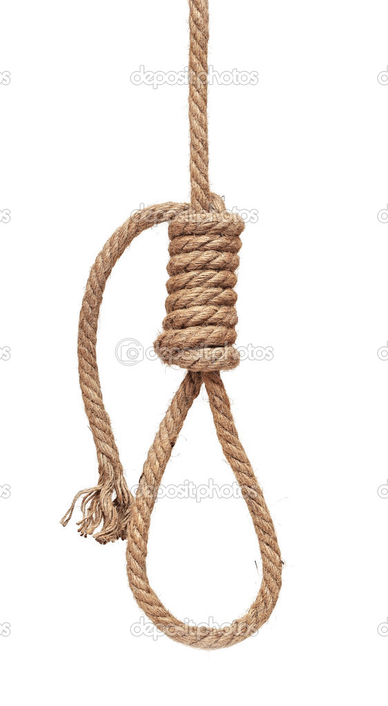 Hanging gallows rope with knot, isolated on white — Stock Photo © inxti74  #13659516