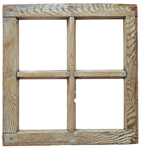 -beyaz izole çok eski grunged ahşap pencere çerçevesi