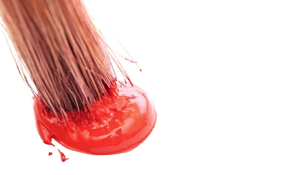 Arte pincel de pintura y color rojo — Foto de Stock