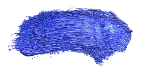 Dark blue stroke of the paint brush isolated on white — Stock Photo, Image