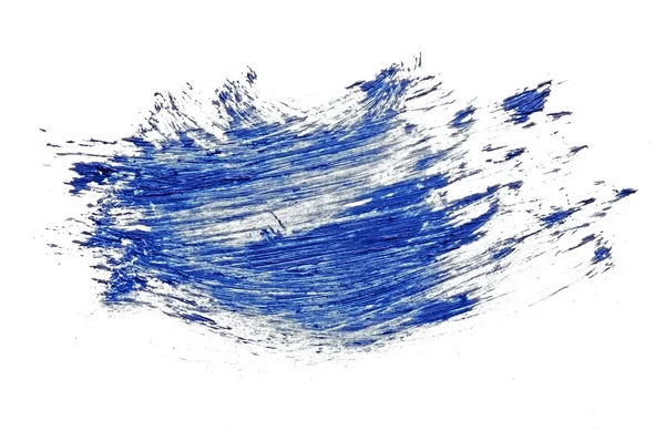 Coup de pinceau bleu foncé isolé sur blanc — Photo