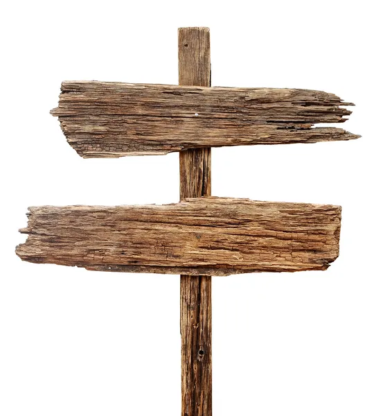 eski ahşap beyaz bir arka plan üzerinde izole işareti yıpranmış