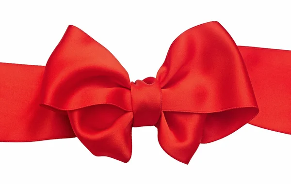 Red ribbon and bow — Stock Photo, Image