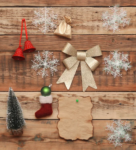 Décoration de Noël sur le mur en bois — Photo