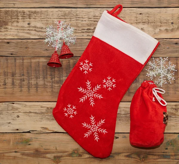 Karácsonyi zokni a fa — Stock Fotó