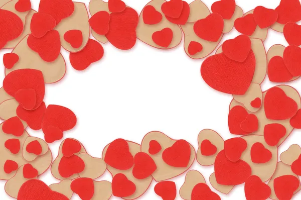 Valentine day background with hearts on white — Stock Photo, Image