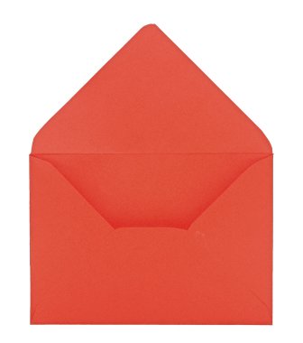 beyaz zemin üzerine kırmızı zarf açma