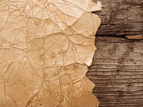 Gamla papper brun trä ombord — Stockfoto