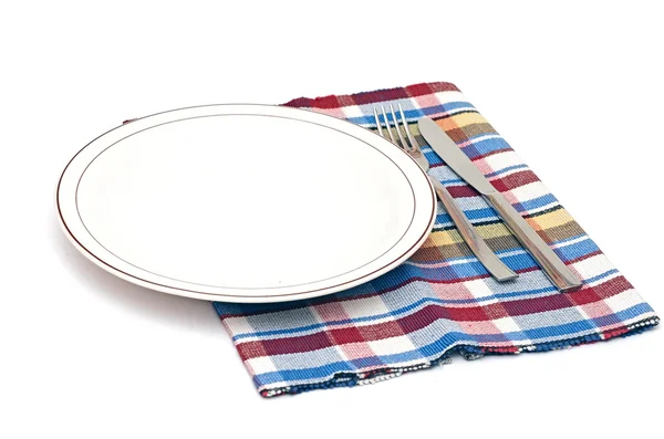 Tischdecken, Messer und Gabel — Stockfoto