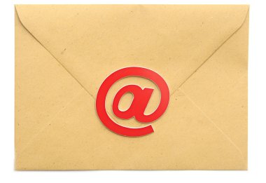 Mail e-posta simgesi beyaz zemin üzerine olan