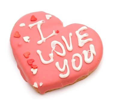 Zencefilli kurabiye-ben seviyorum seni beyaz izole