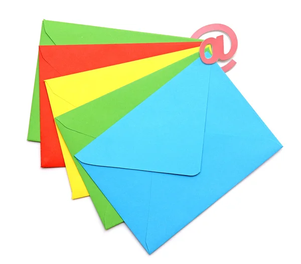 Concept representing email, colorful envelopes — Stock Photo, Image