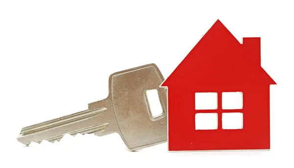 House shaped key chain isolated on white background — Stock Photo, Image