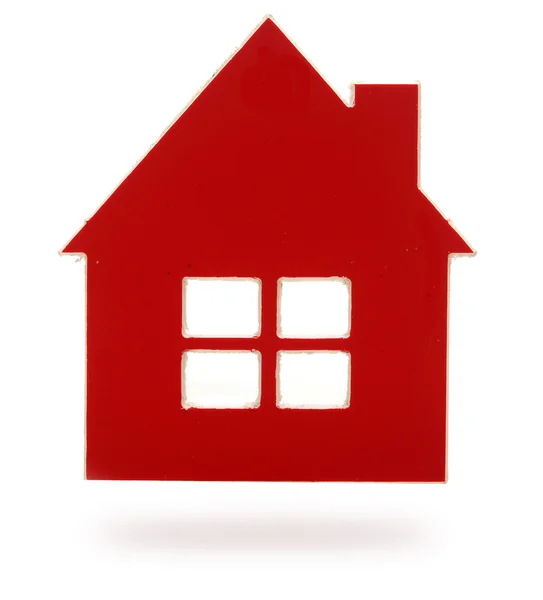 Red plastic house shaped object — Stock Photo, Image