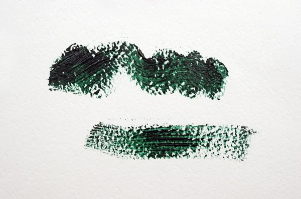 Dark green stroke of the paint brush isolated on white — Stock Photo, Image